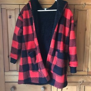 Oversized plaid jacket